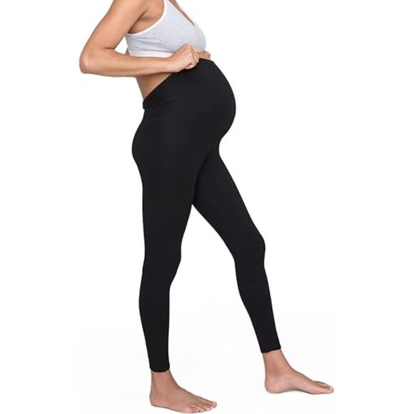 Hatch Black Maternity & Postpartum Over The Belly Leggings Moisture-Wicking Sz L - Picture 1 of 9